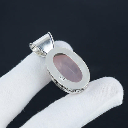 Pink Rose Quartz Gemstone Pendant