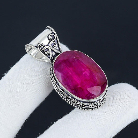 Kashmir Red Ruby Gemstone Pendant