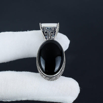 Black Onyx Gemstone Pendant