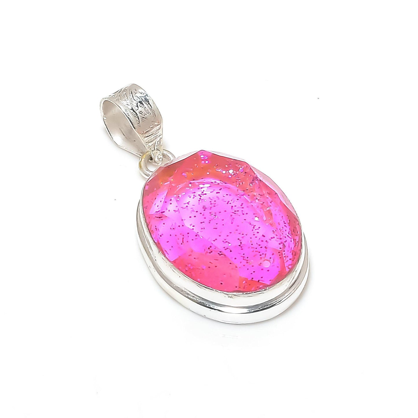 Pink Australian Opal Sterling Silver Pendant