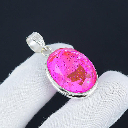 Pink Australian Opal Sterling Silver Pendant