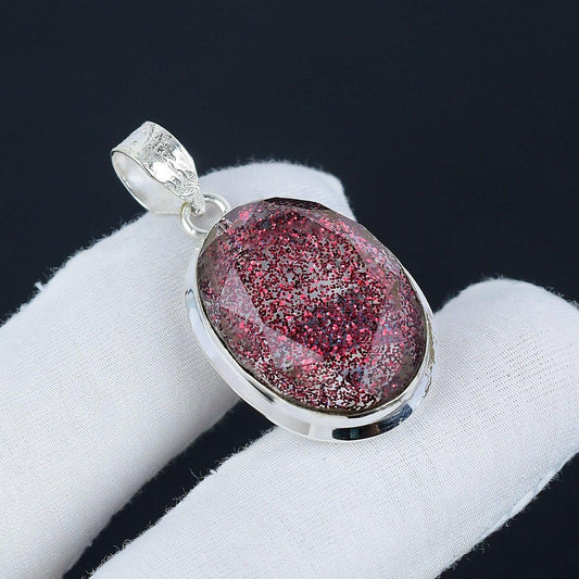 Red Australian Opal Silver Pendant