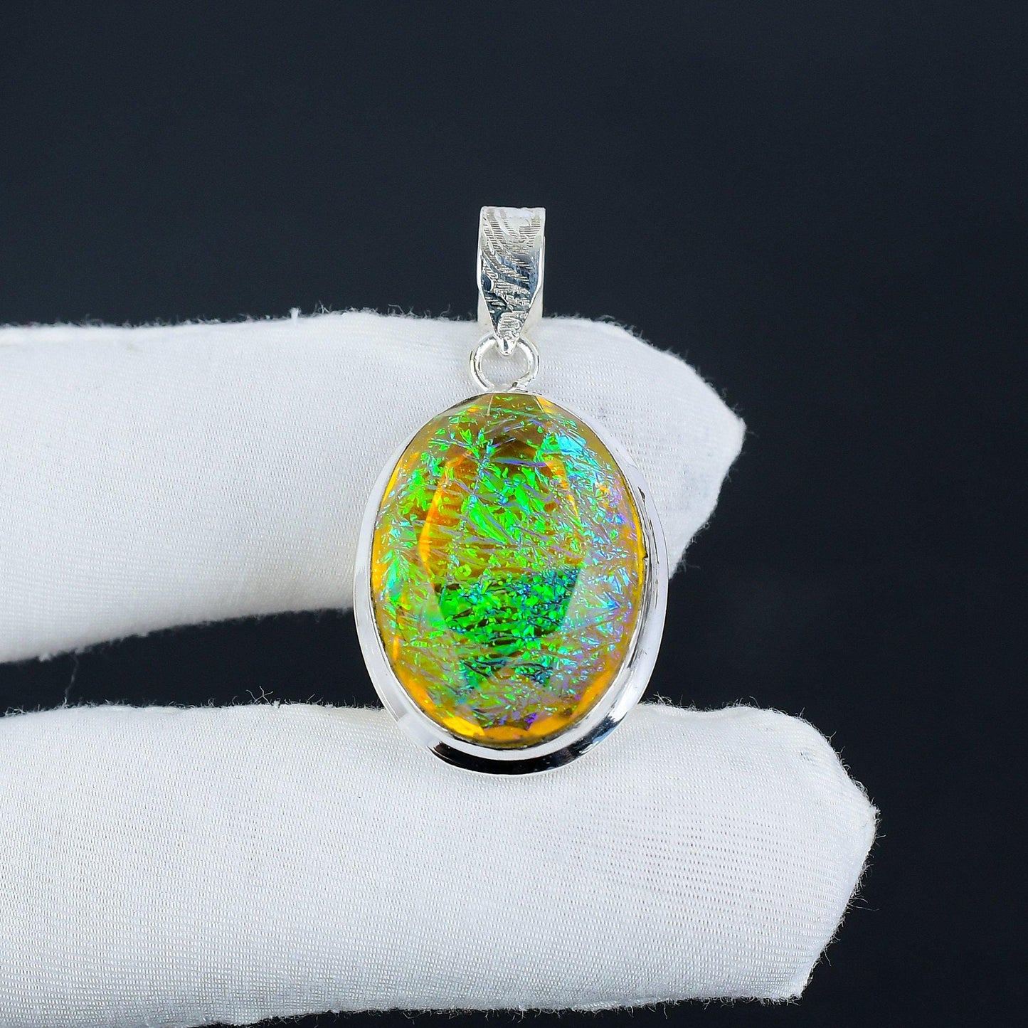 Yellow Australian Opal Gemstone Pendant