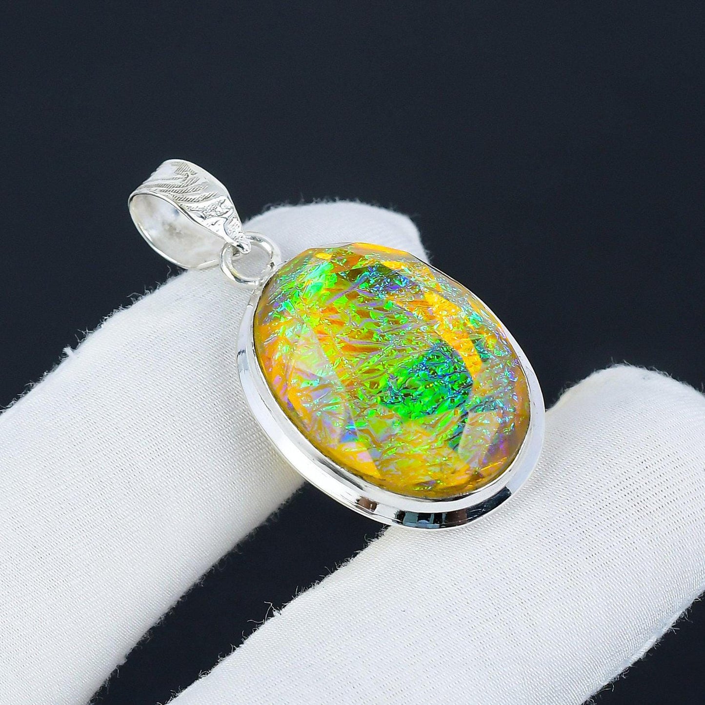 Yellow Australian Opal Gemstone Pendant