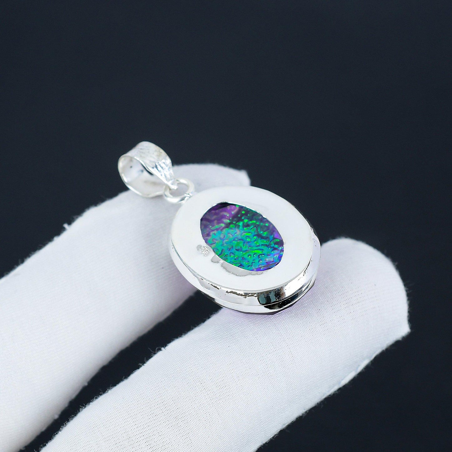 Purple Australian Opal Gemstone Pendant