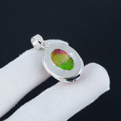 Red Australian Opal Sterling Silver Pendant