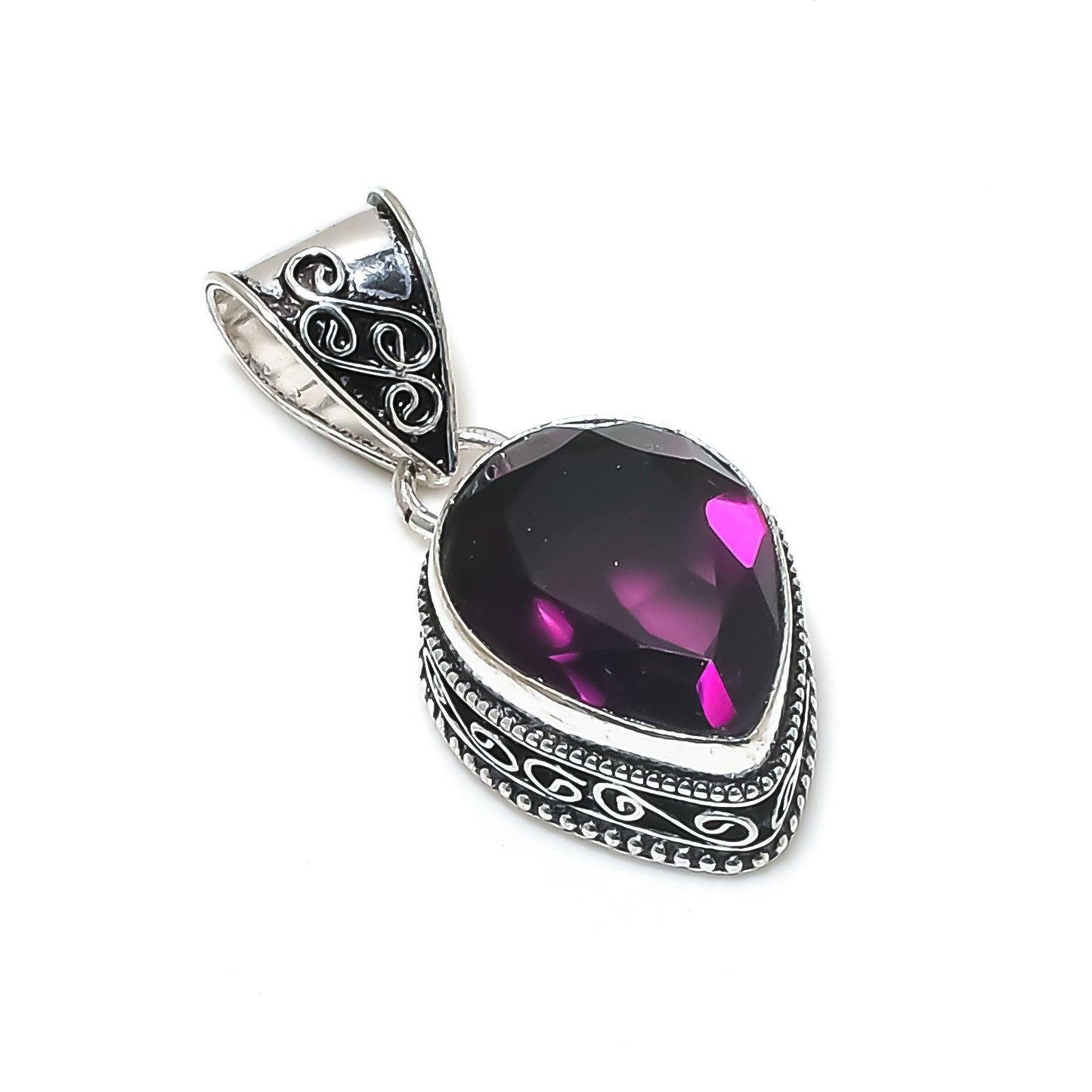 Purple Amethyst Sterling Silver Pendant