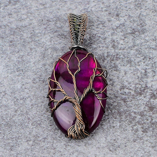 Pink Flash Labradorite Gemstone Pendant