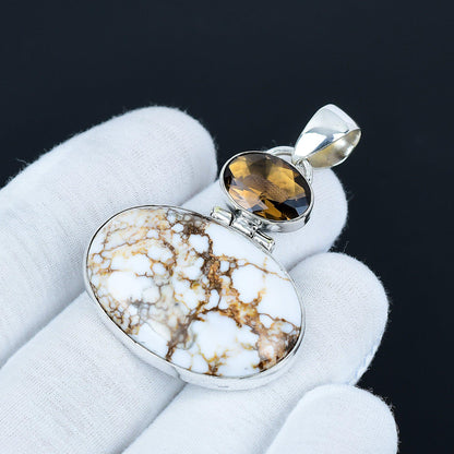 Sterling Silver Smoky Topaz Horse Pendant