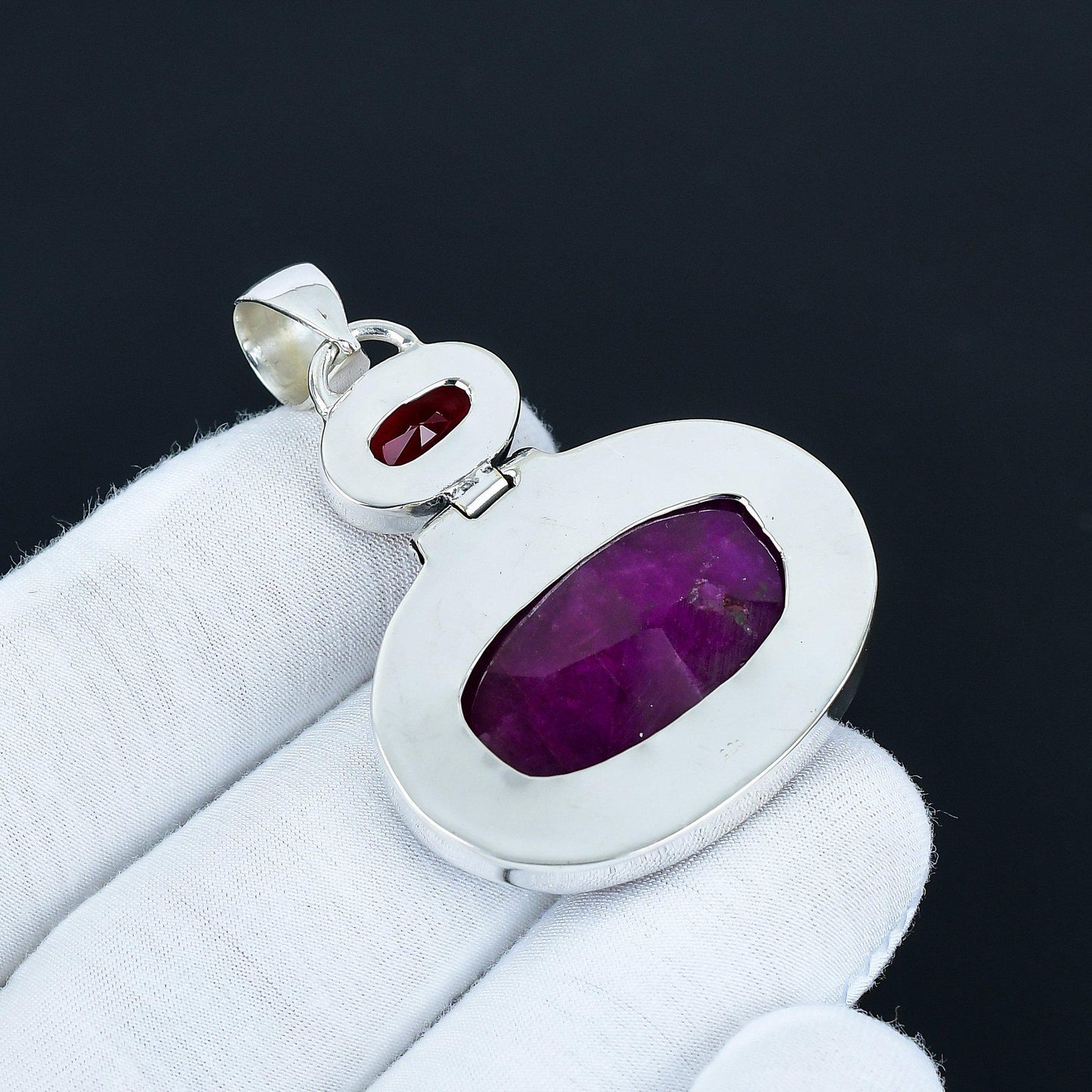 Red Ruby & Garnet Gemstone Pendant
