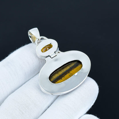 Golden Tiger’s Eye & Yellow Citrine Pendant