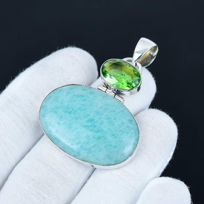 Amazonite & Green Amethyst Pendant