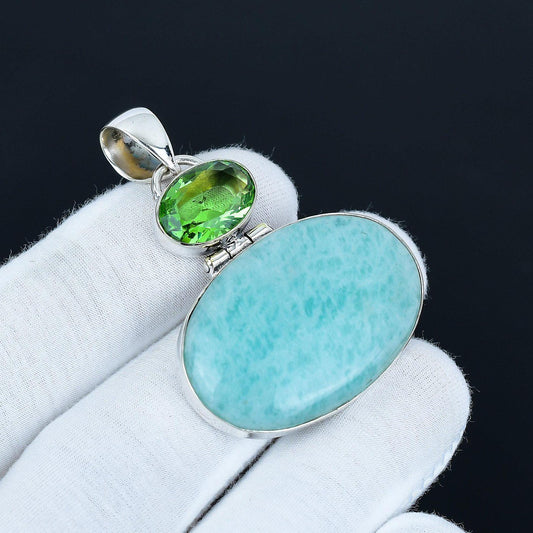 Amazonite & Green Amethyst Pendant