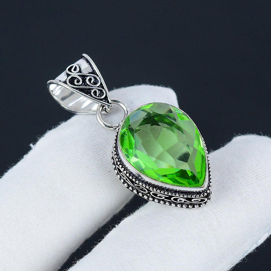 Green Amethyst Gemstone Pendant