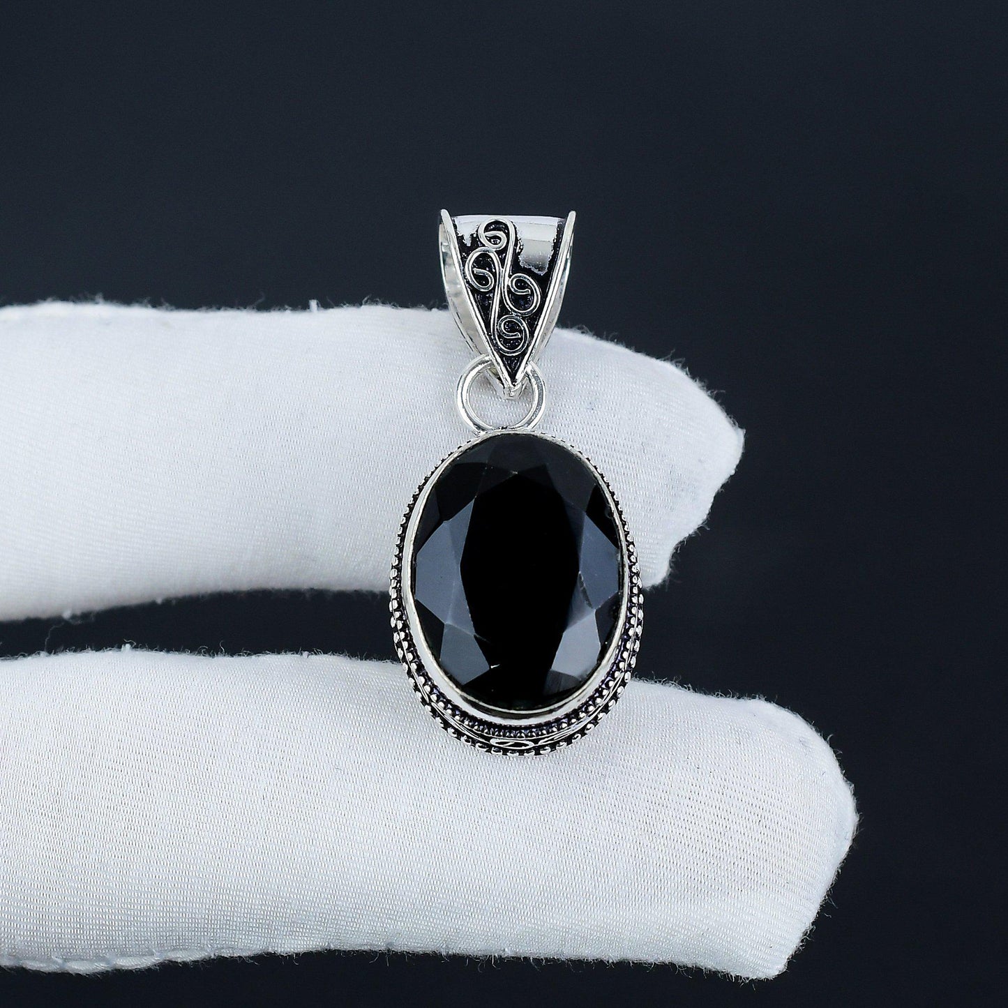 Black Spinel Gemstone Pendant