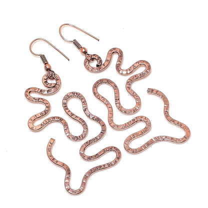 Copper Gemstone Dangle Earrings