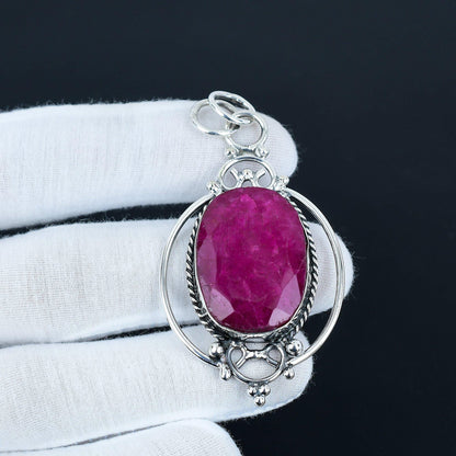 Red Kashmir Ruby Gemstone Pendant