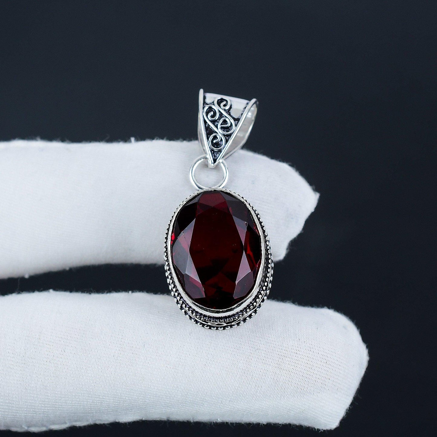 Red Garnet Gemstone Pendant