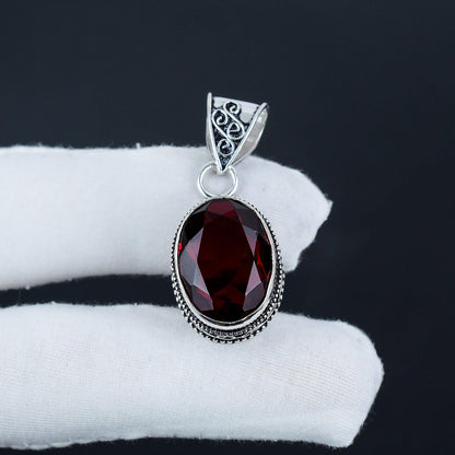 Red Garnet Gemstone Pendant