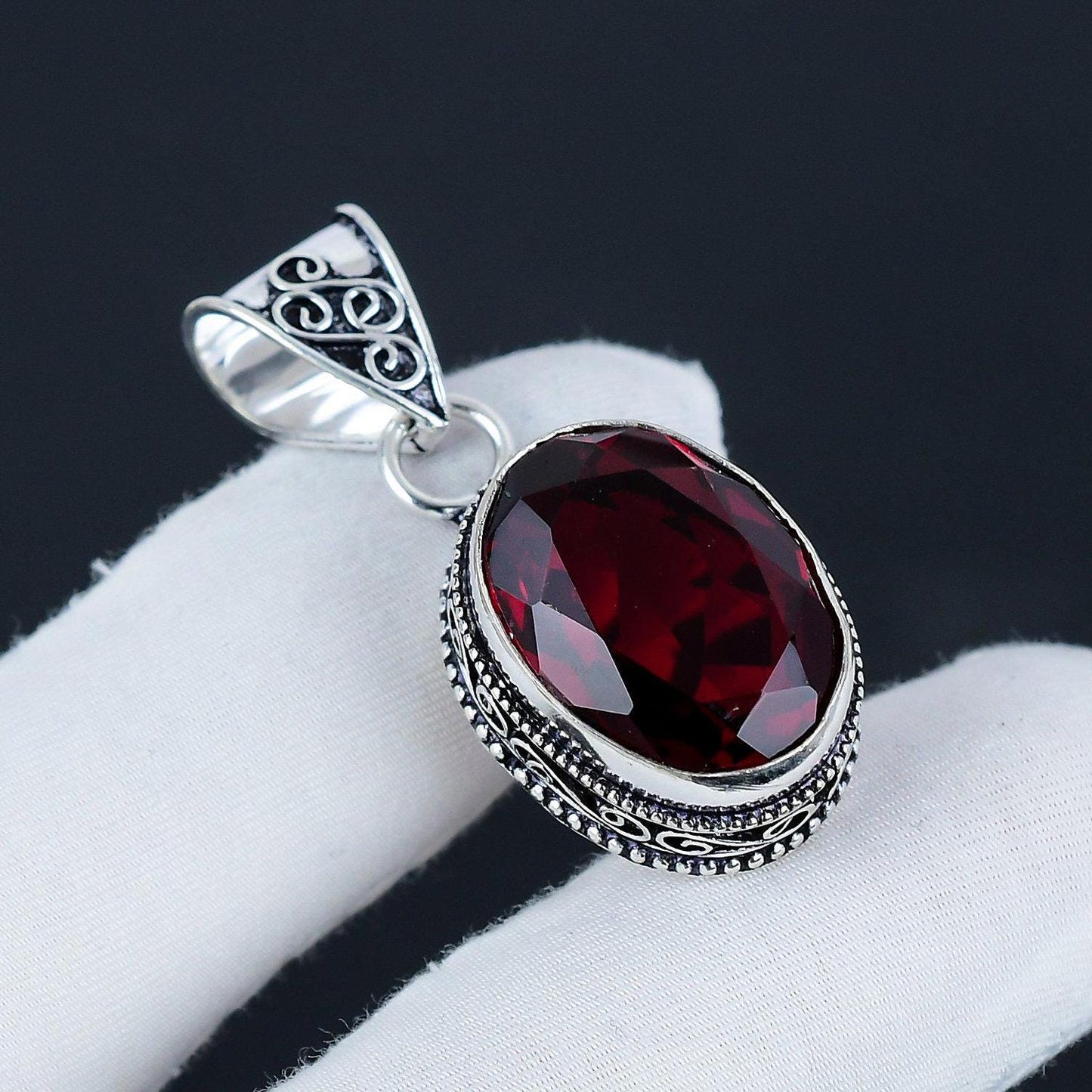 Red Garnet Gemstone Pendant