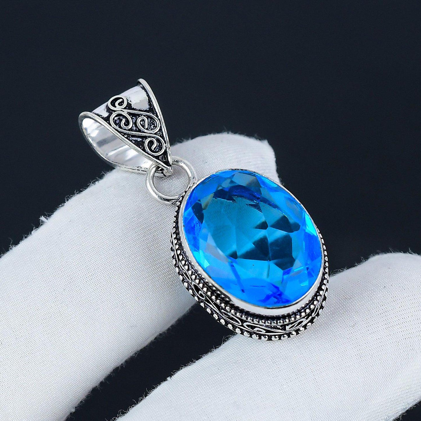 Blue Topaz Gemstone Pendant