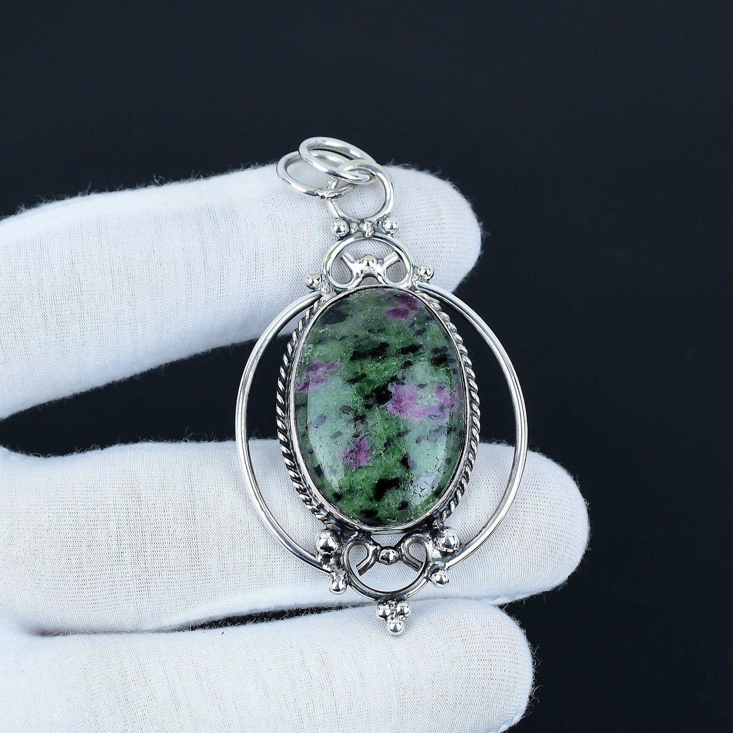 Green Ruby Zoisite Pendant