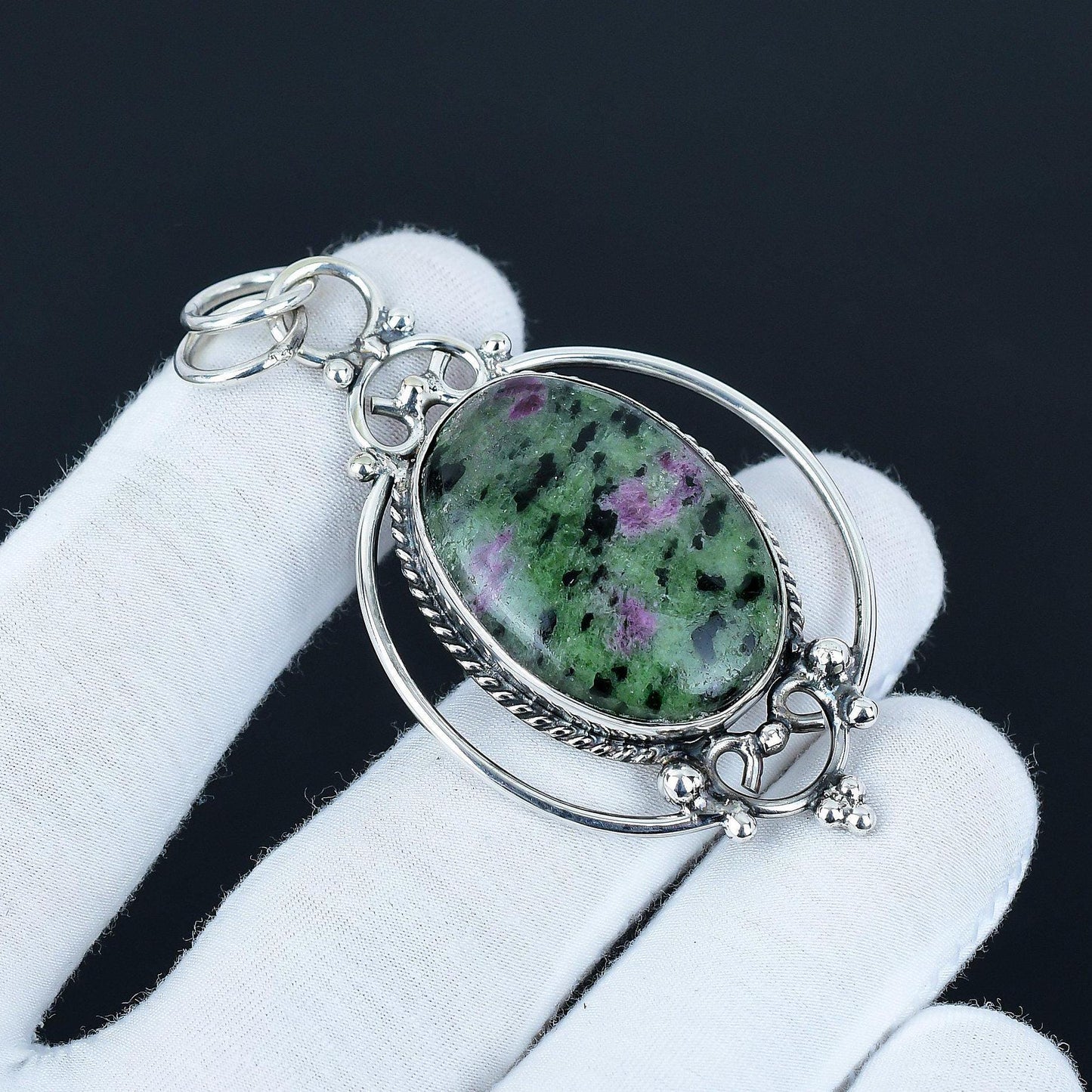 Green Ruby Zoisite Pendant