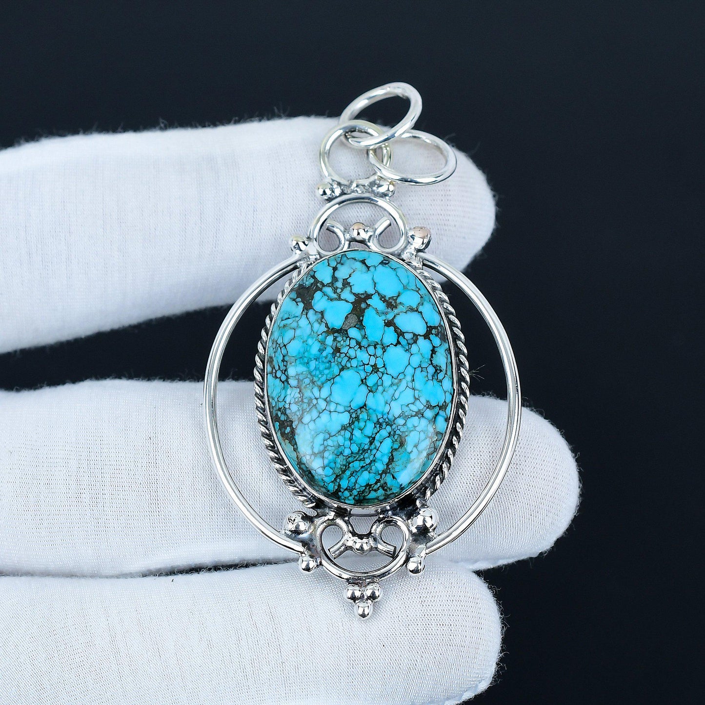 Turquoise Gemstone Sterling Silver Pendant