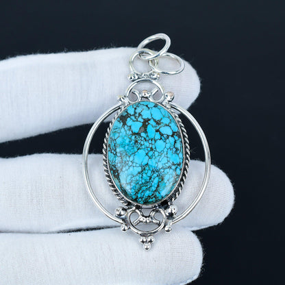 Turquoise Gemstone Sterling Silver Pendant