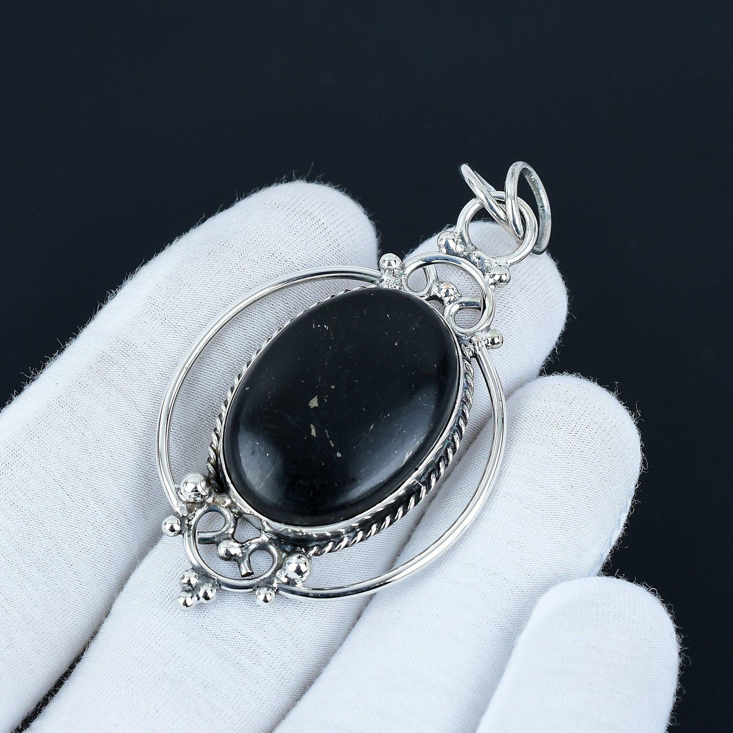 Black Obsidian Gemstone Pendant