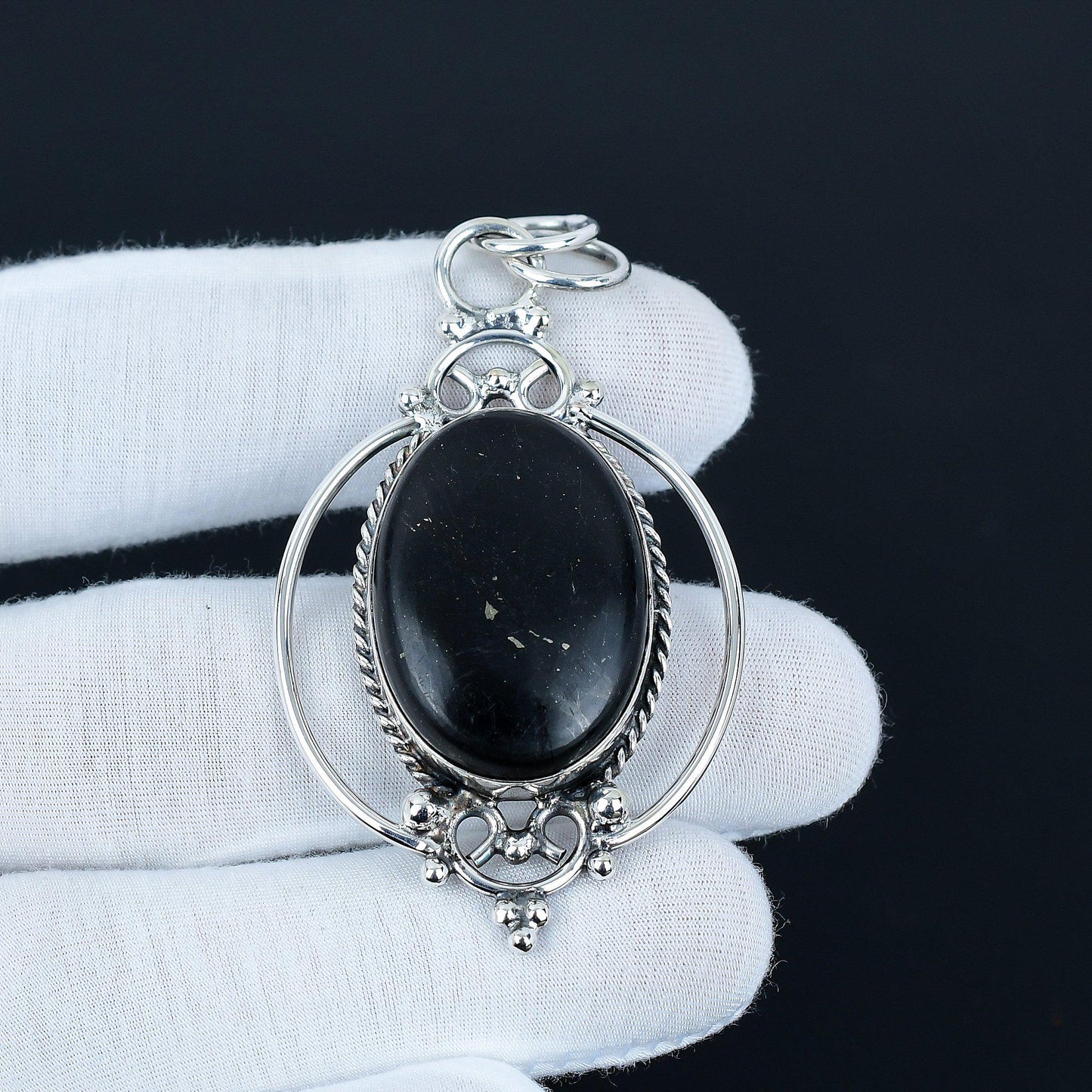 Black Obsidian Gemstone Pendant