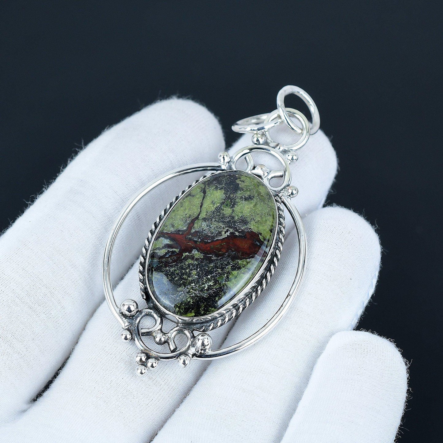Green Dragon Blood Gemstone Pendant