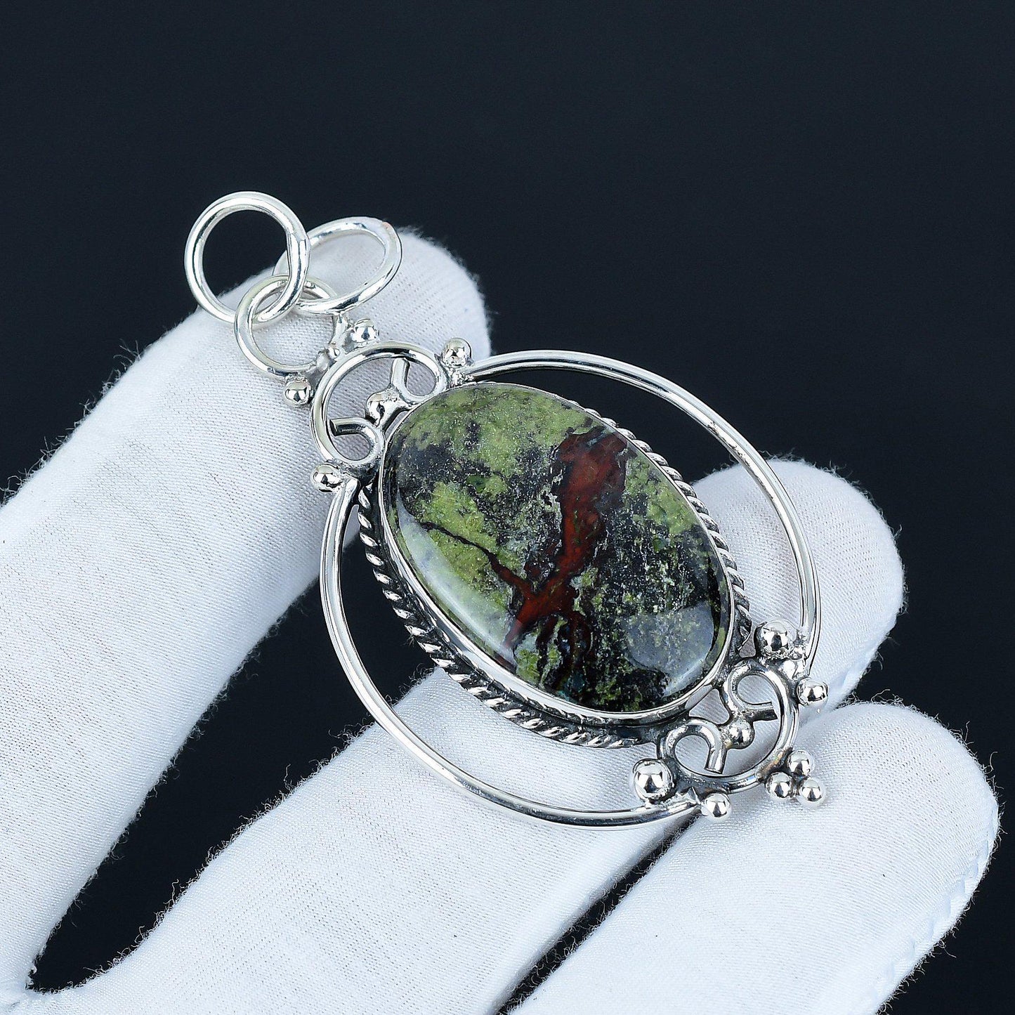 Green Dragon Blood Gemstone Pendant