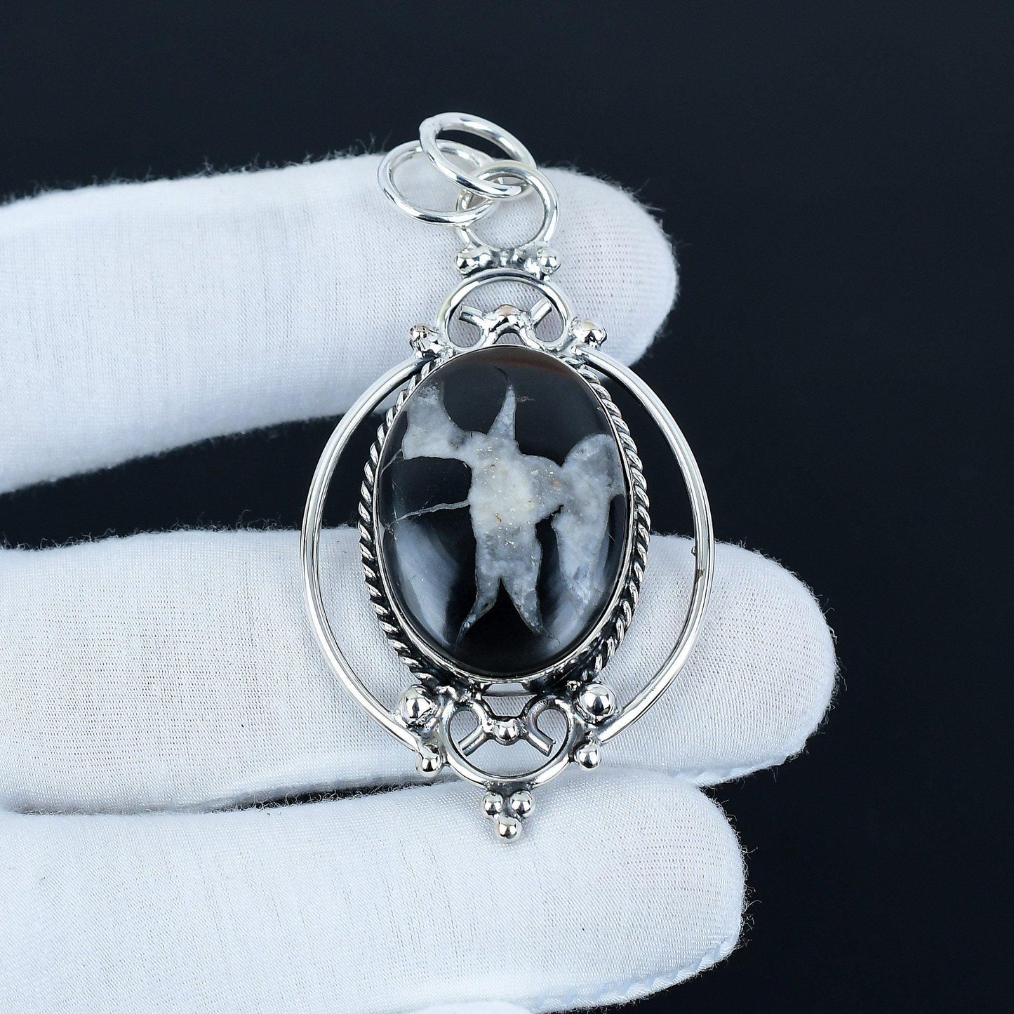 Brown Mud Crack Gemstone Pendant