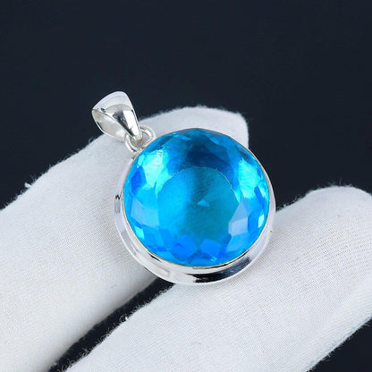 Swiss Blue Topaz Gemstone Pendant