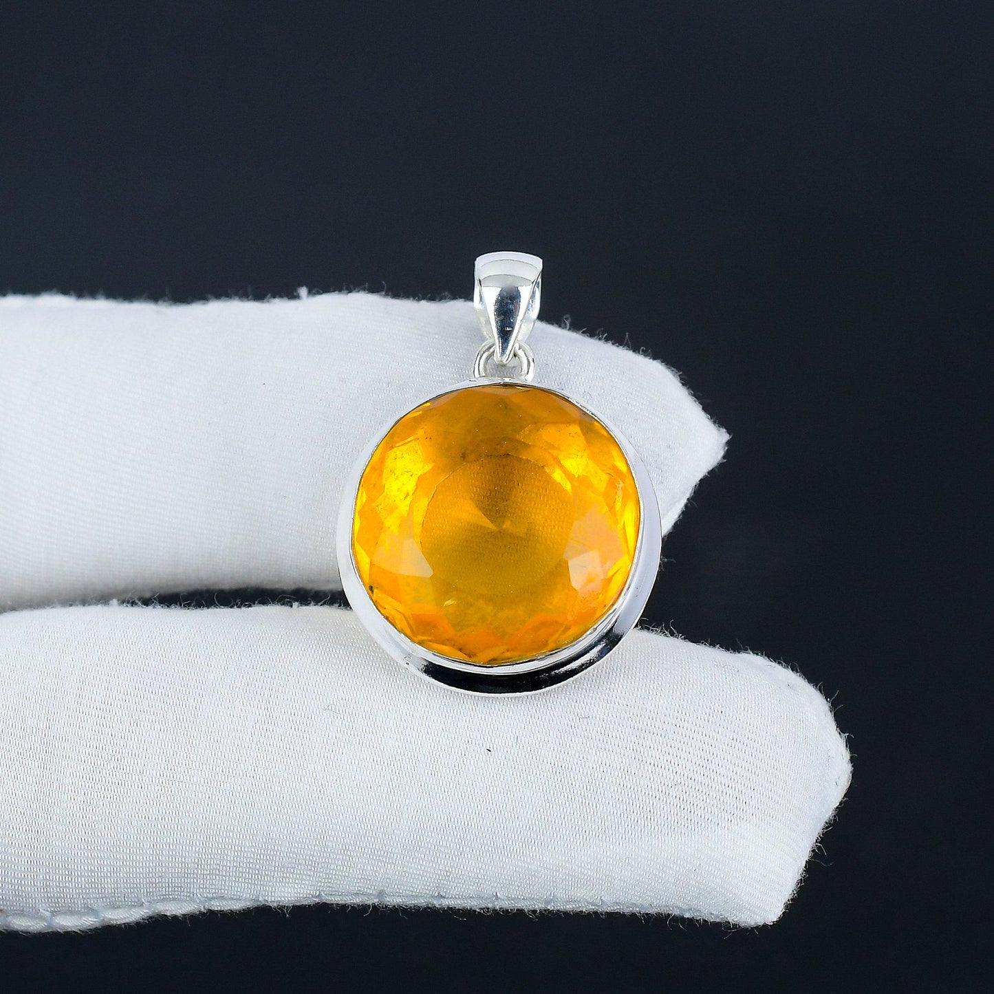 Yellow Citrine Gemstone Pendant