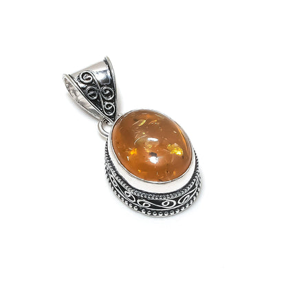 Honey Baltic Amber Gemstone Pendant