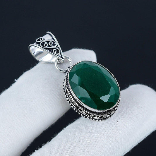Green Onyx Sterling Silver Pendant