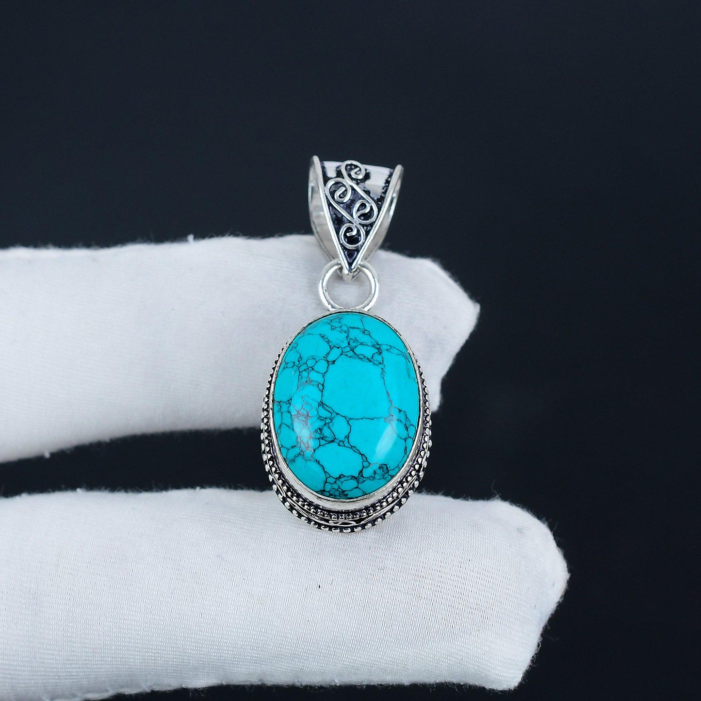 Blue Turquoise Gemstone Pendant
