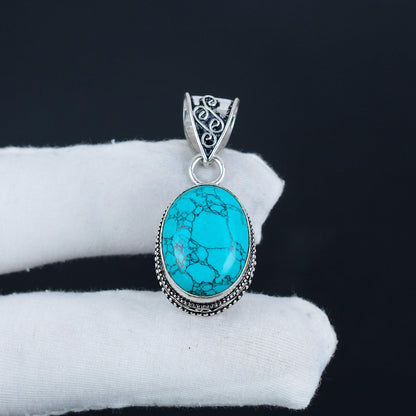 Blue Turquoise Gemstone Pendant