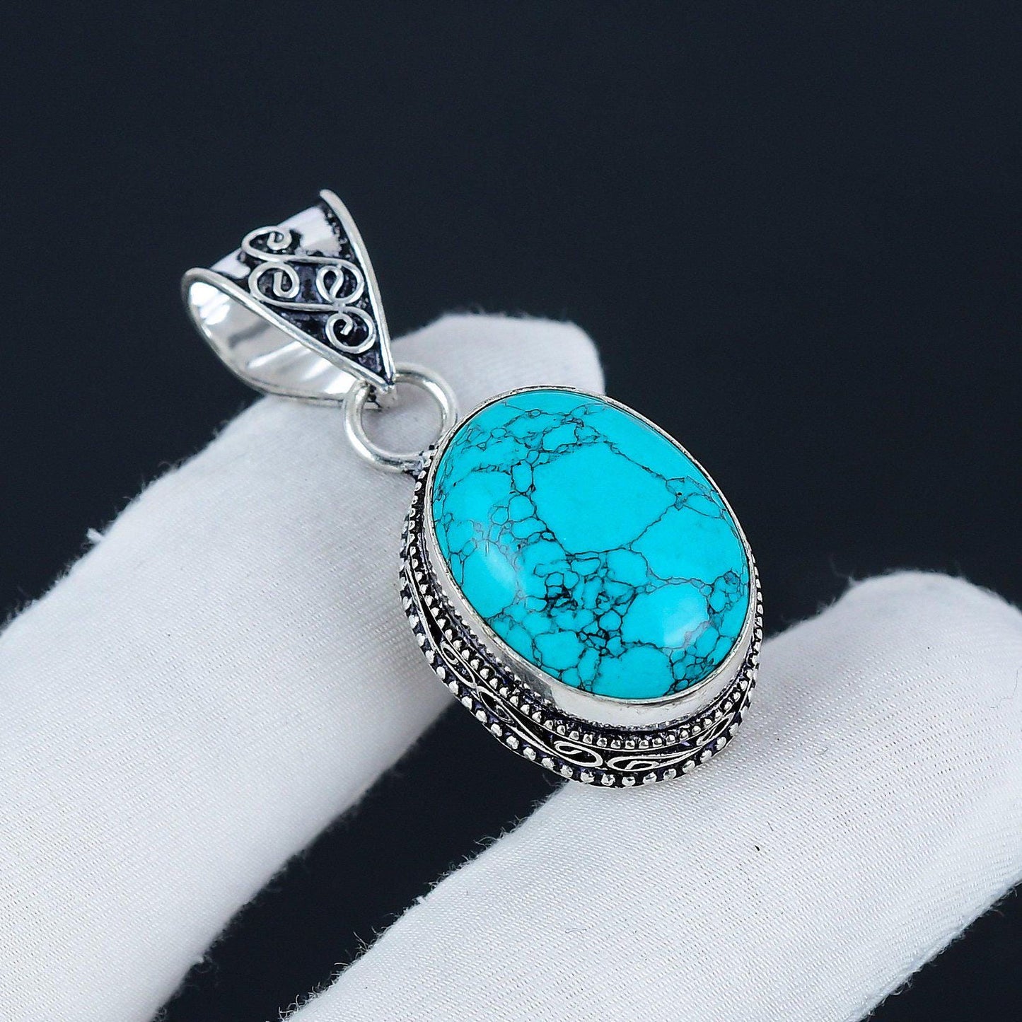 Blue Turquoise Gemstone Pendant