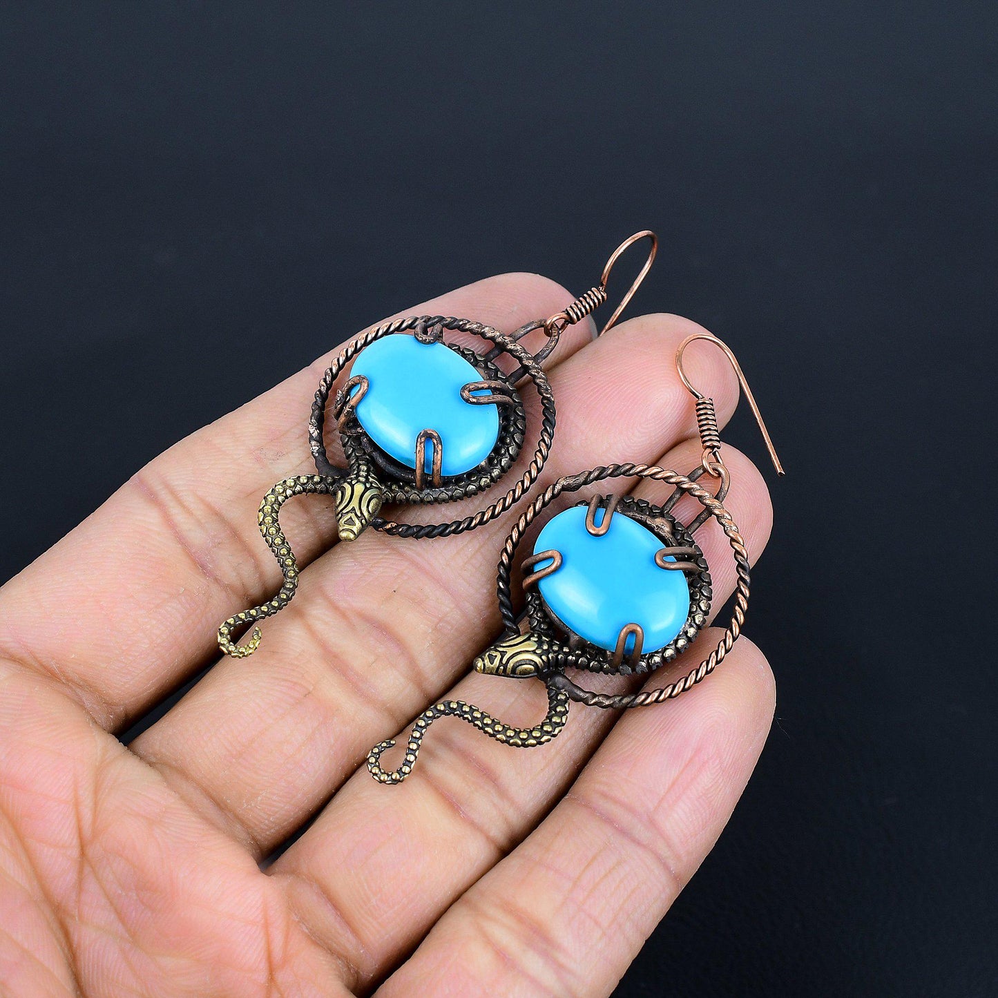 Turquoise Gemstone Dangle Earrings