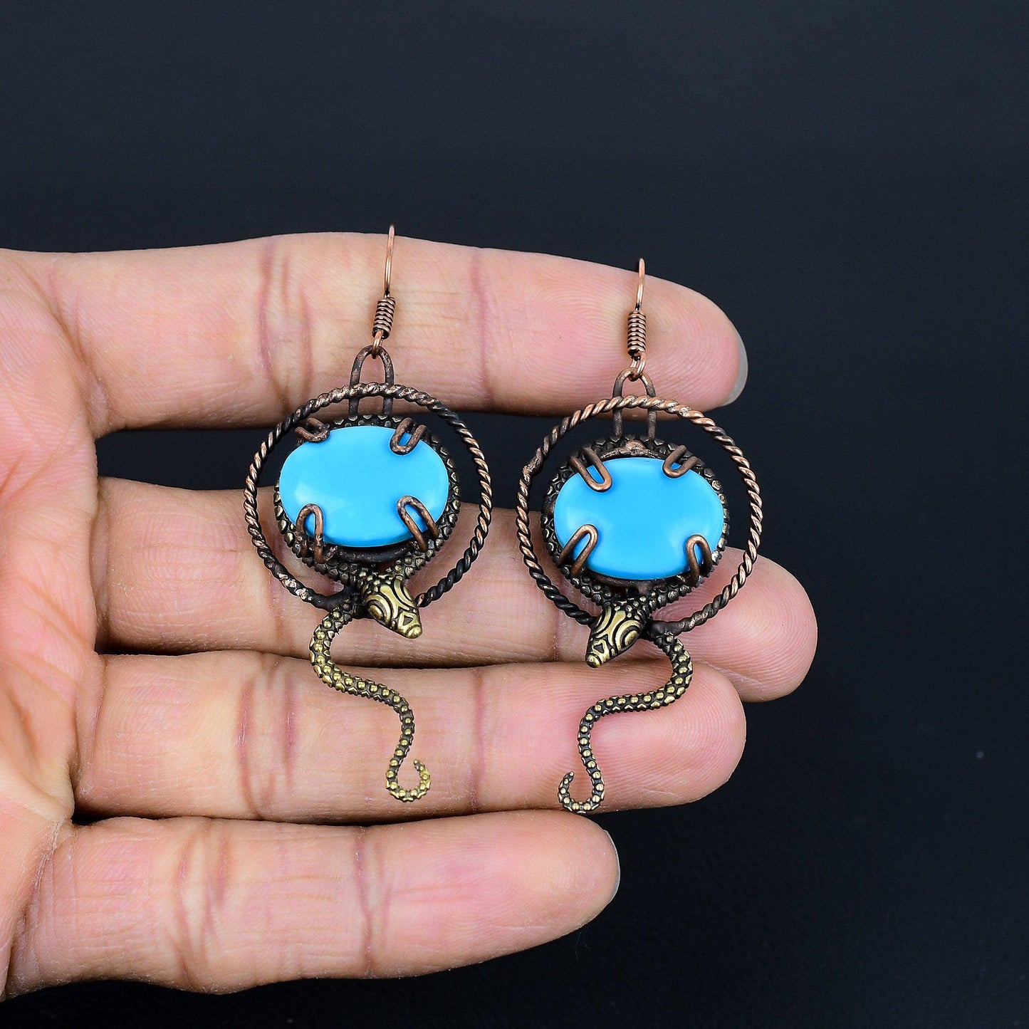 Turquoise Gemstone Dangle Earrings