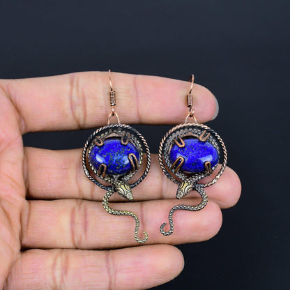 Blue Lapis Lazuli Gemstone Earrings