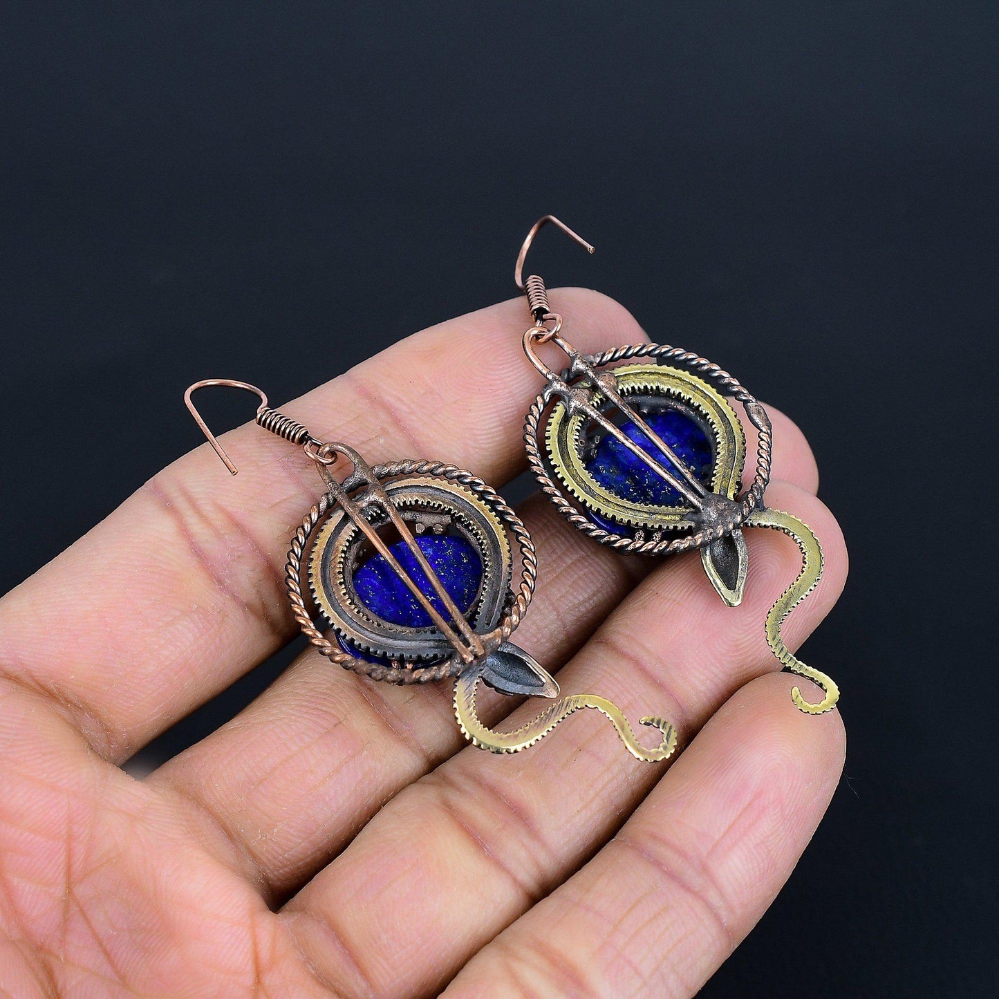 Blue Lapis Lazuli Gemstone Earrings