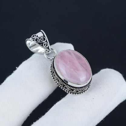 Pink Rose Quartz Gemstone Pendant