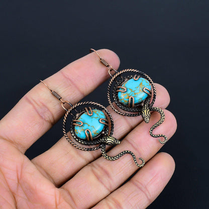 Turquoise Blue Gemstone Earrings