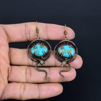 Turquoise Blue Gemstone Earrings