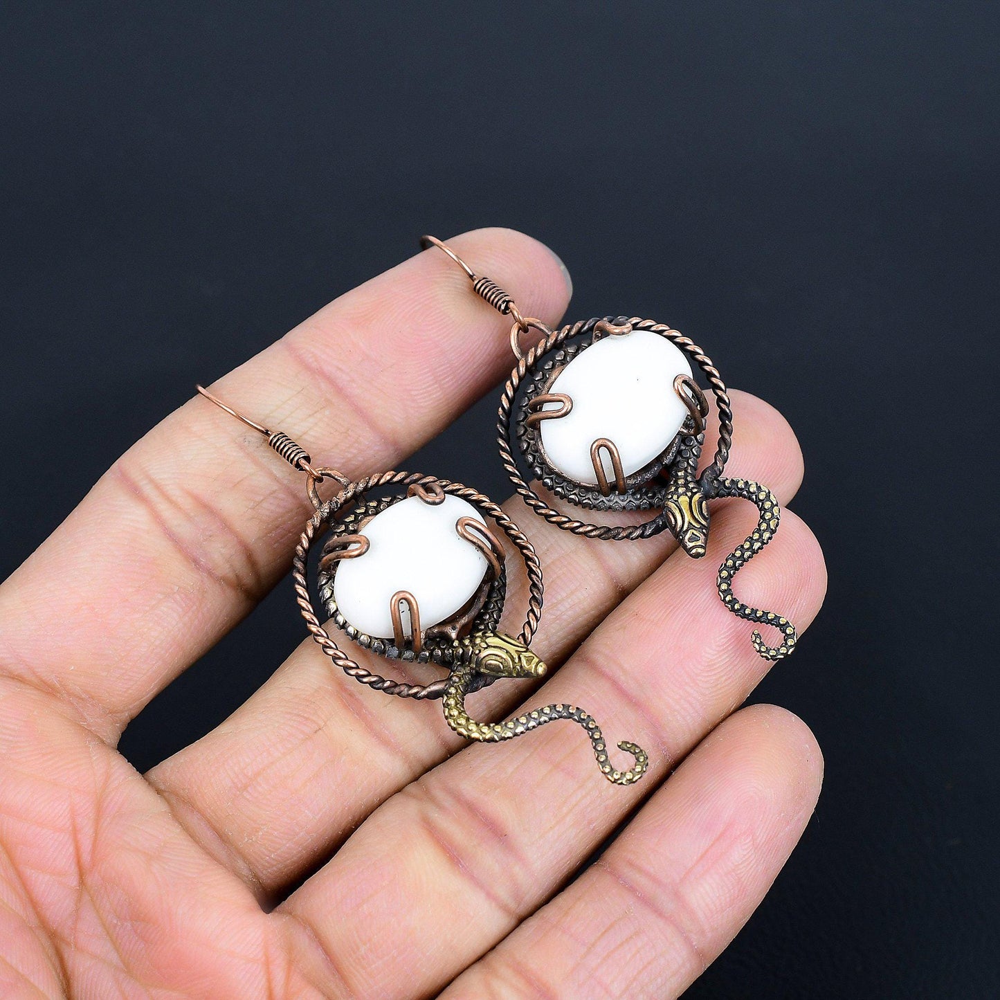White Coral Gemstone Earrings