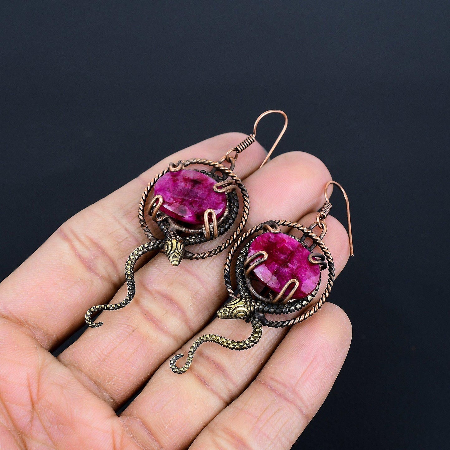 Red Ruby Gemstone Earrings